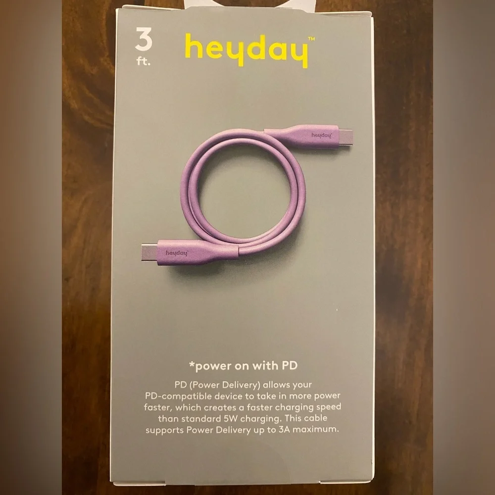 Heyday Purple Fast Charging Cable for Cell Phones
